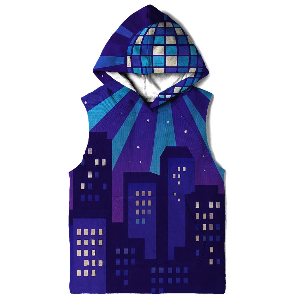 Disco City Skyline Glow graphic hoodies