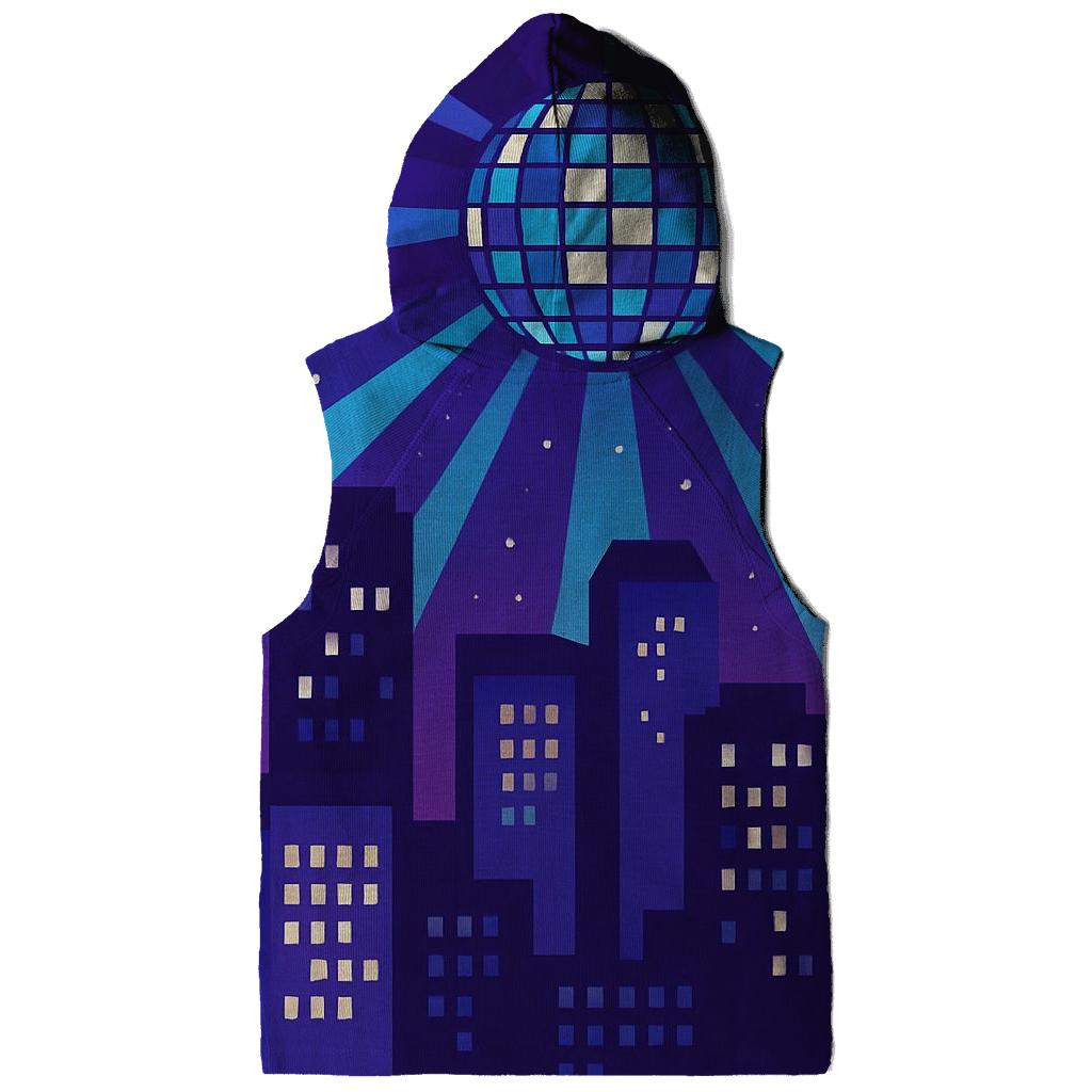 Disco City Skyline Glow graphic hoodies