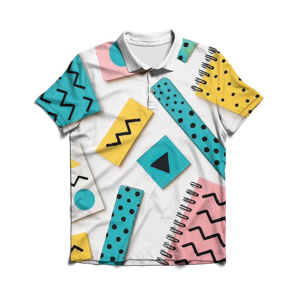 Memphis Stationery Desk casual sports polo shirts