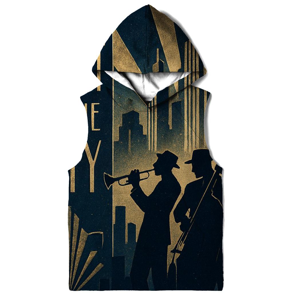 Art Deco City Jazz Night Poster heavyweight hoodies