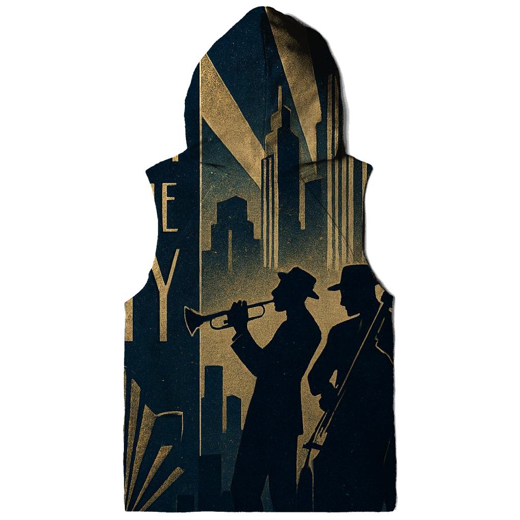 Art Deco City Jazz Night Poster heavyweight hoodies