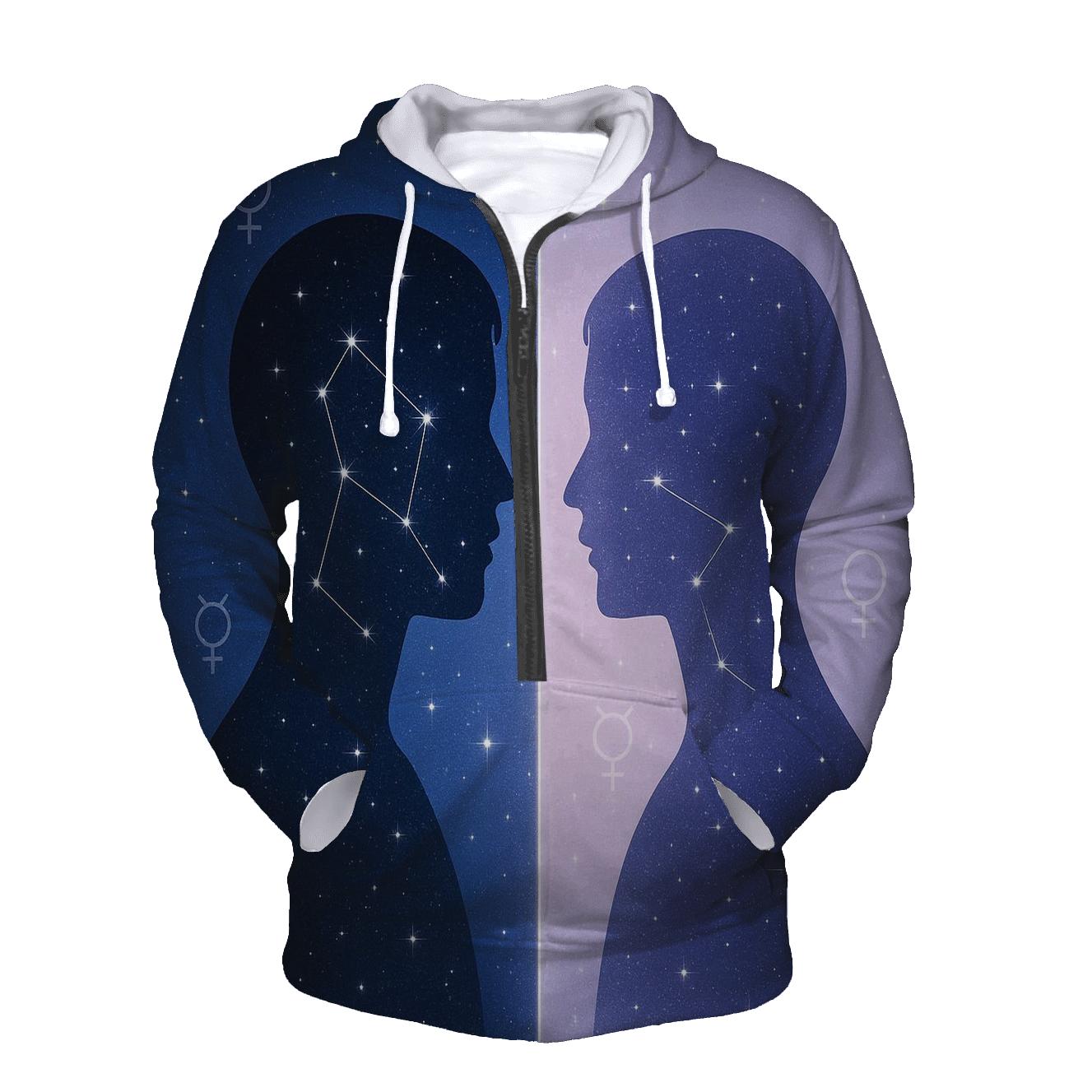 Gemini Mirror Sky Constellation Twins graphic hoodies