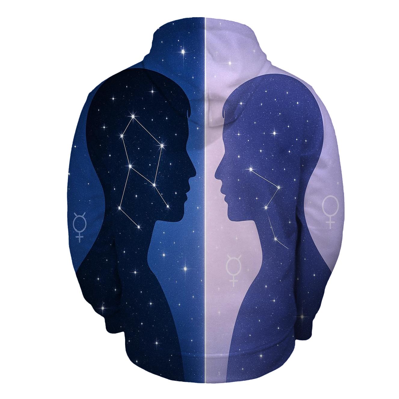 Gemini Mirror Sky Constellation Twins graphic hoodies