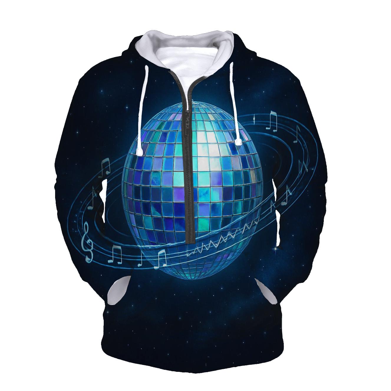 Holographic Disco Orbit embroidered hoodies