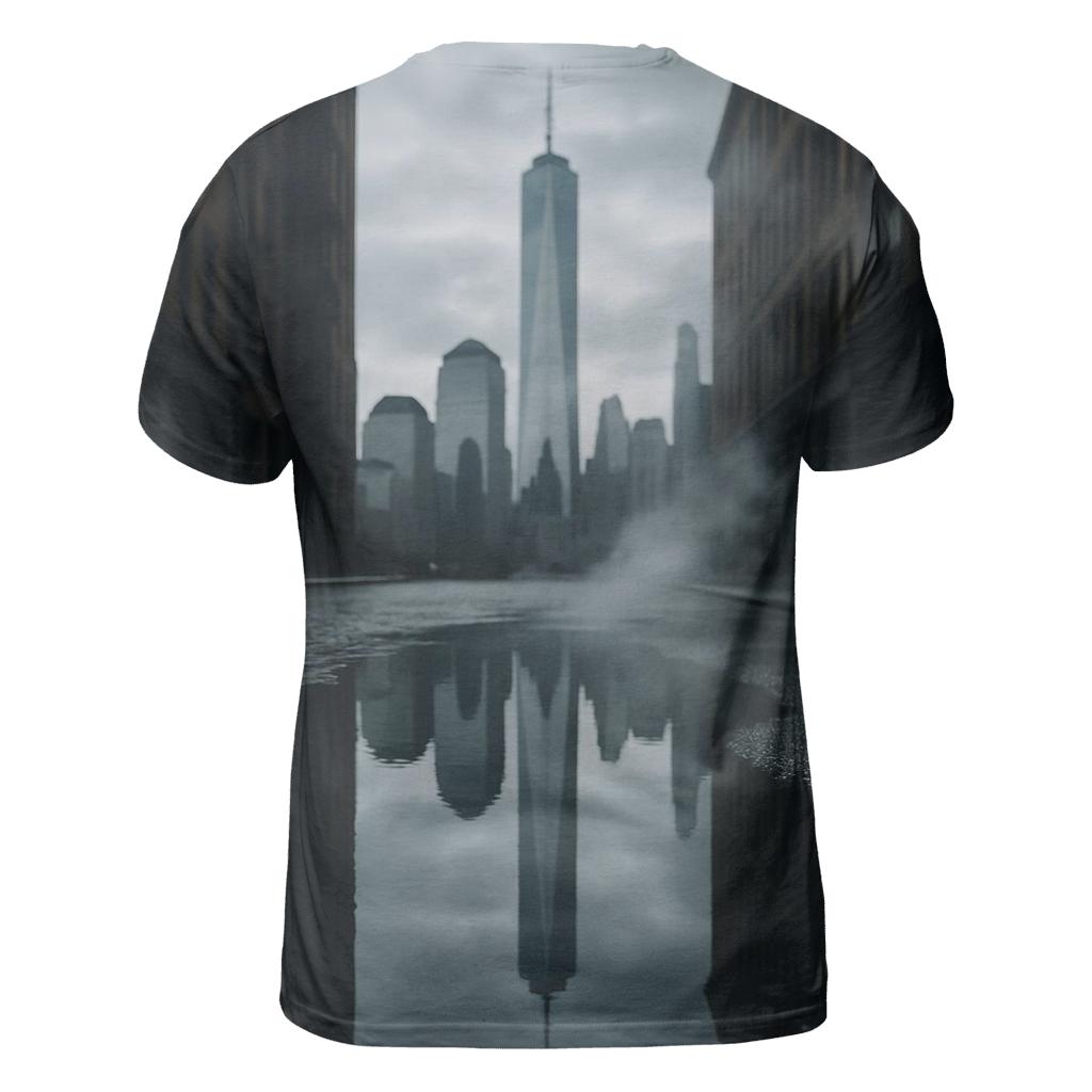 Financial District Reflections In Puddle personalized full print shirts