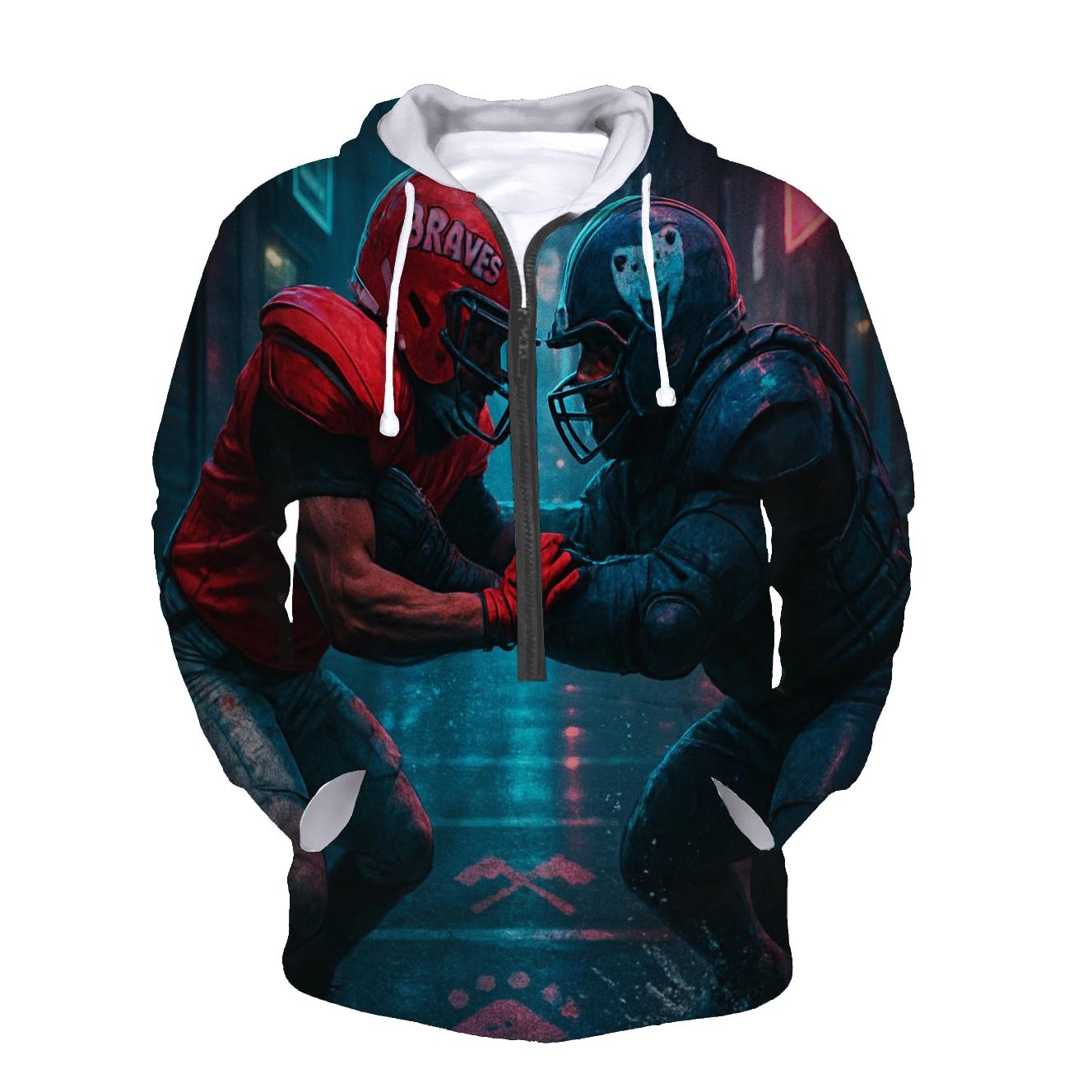 Neon Street Scrimmage Braves Block Versus Cub Charge embroidered hoodies