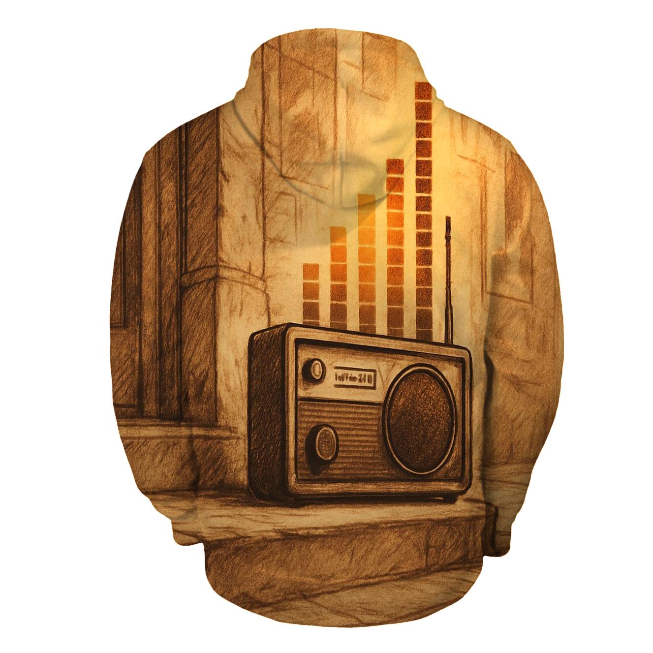 Sepia Street Radio Corner printed hoodies