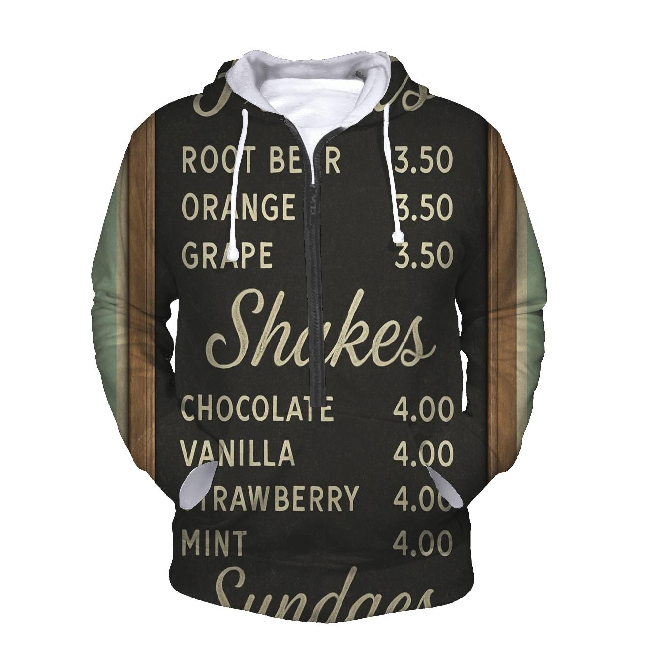 Vintage Soda Fountain Menu Board hoodies fashion