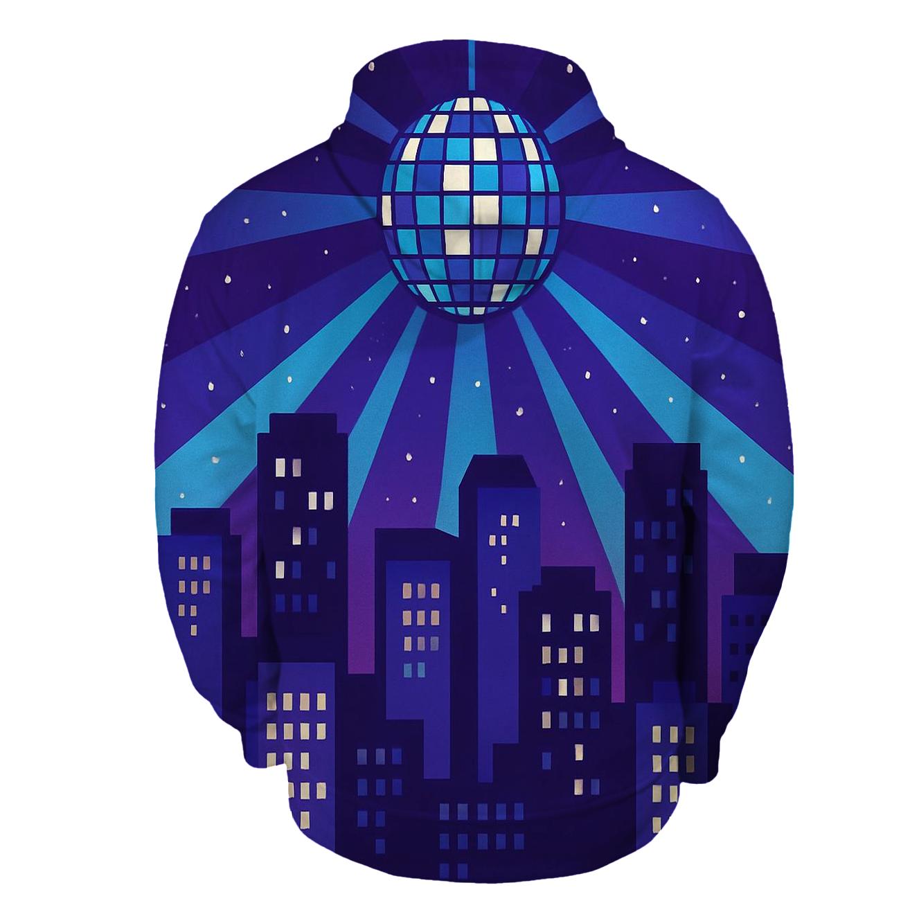 Disco City Skyline Glow pullover hoodies