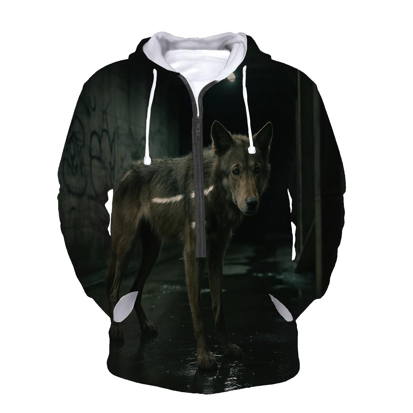Subway Tunnel Stray Wolf Encounter designer hoodies