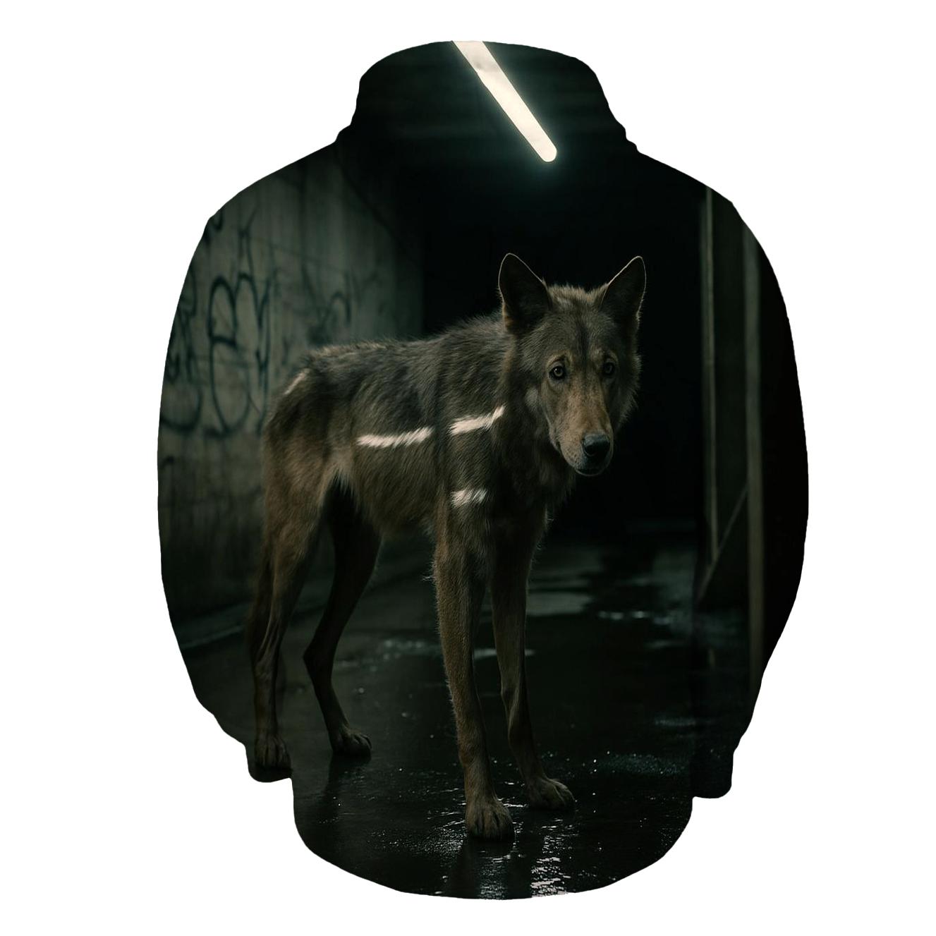 Subway Tunnel Stray Wolf Encounter designer hoodies