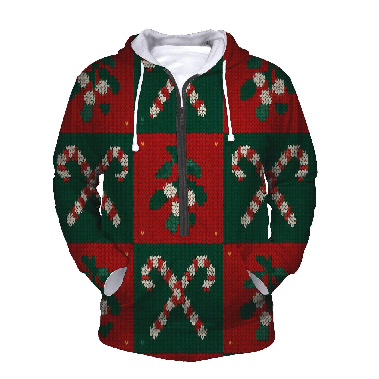 Mistletoe Kisses Checkerboard Design printed hoodies