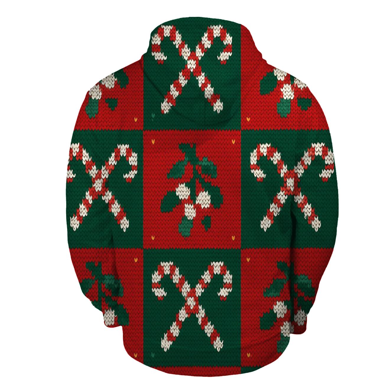 Mistletoe Kisses Checkerboard Design printed hoodies