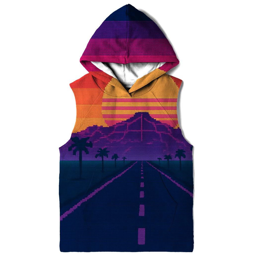 Pixel Night Drive printed hoodies