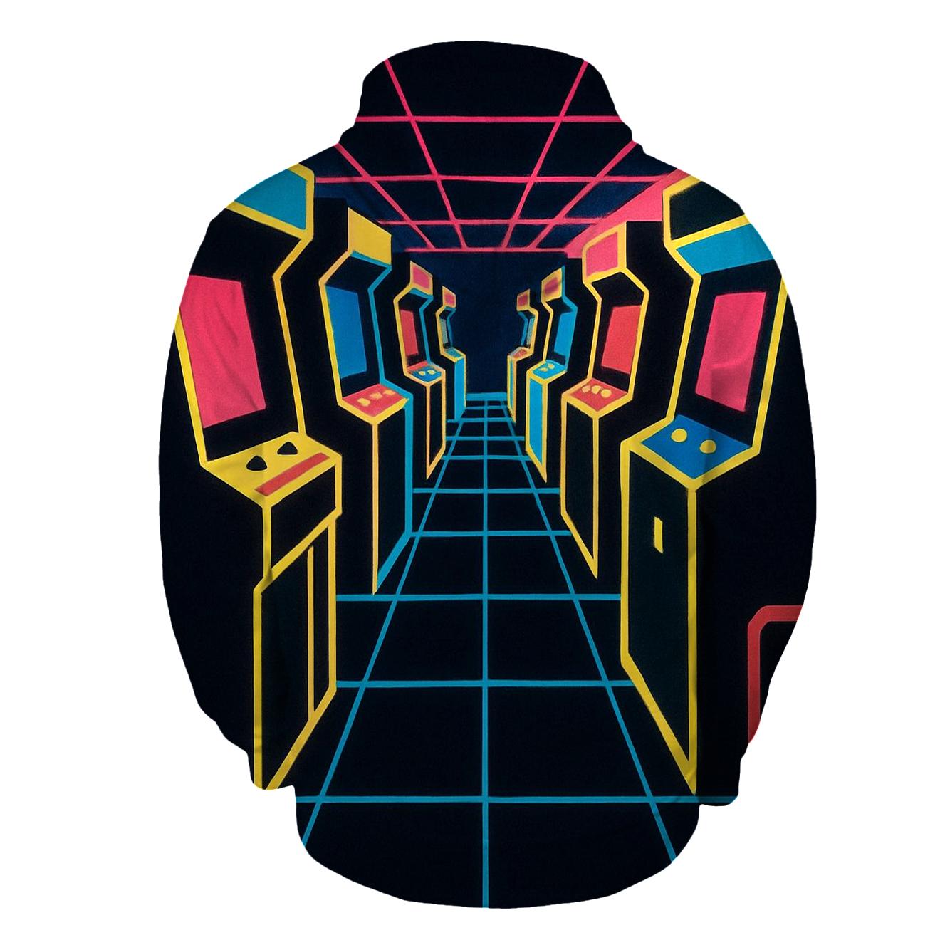 Retro Arcade Neon Lines hoodie designs
