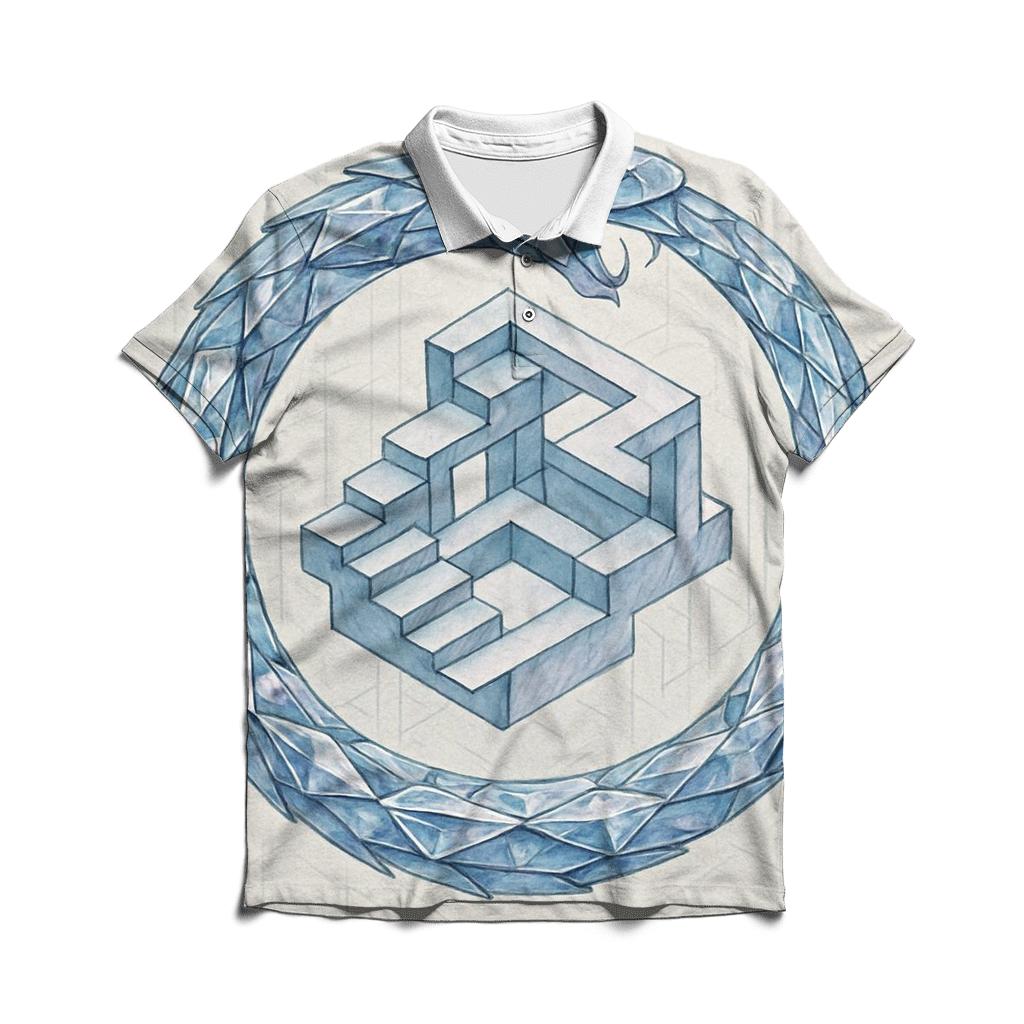 Glass Labyrinth Ouroboros designer slim fit polos