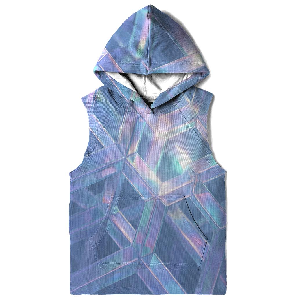 Iridescent Crystal Lattice embroidered hoodies