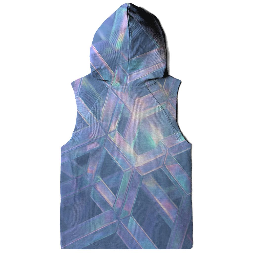 Iridescent Crystal Lattice embroidered hoodies