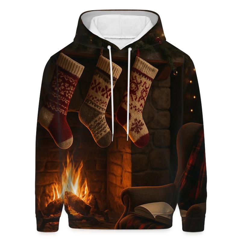 Fireside Stockings And Storytime printed hoodies