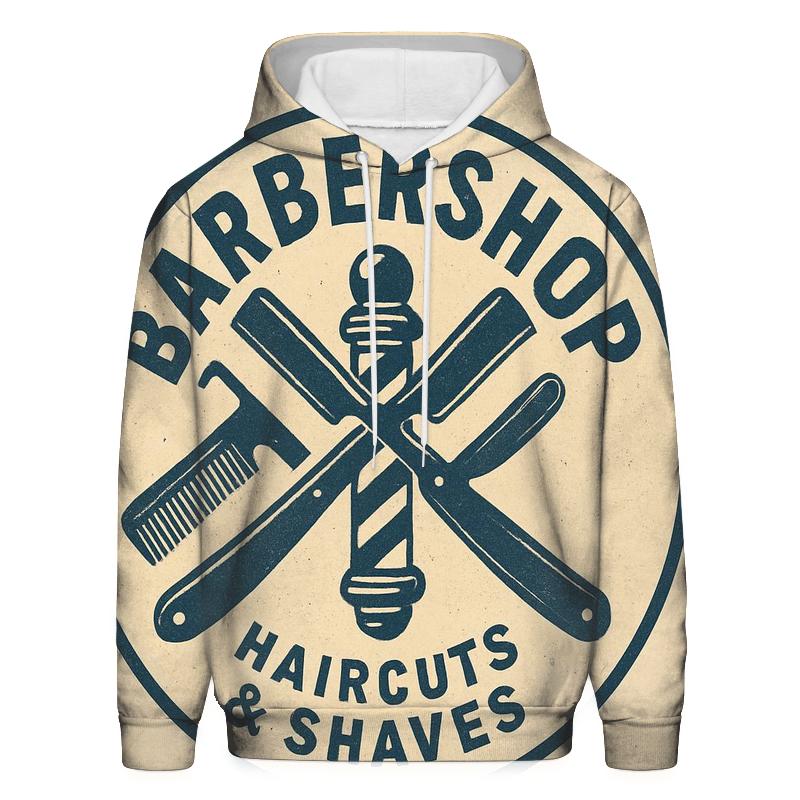 Classic Barbershop Wall Emblem premium hoodies