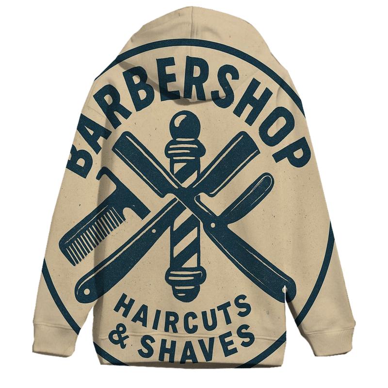 Classic Barbershop Wall Emblem premium hoodies