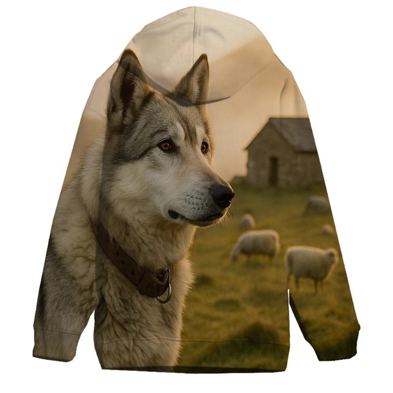 Shepherds Wolf At Mountain Pasture Edge heavyweight hoodies