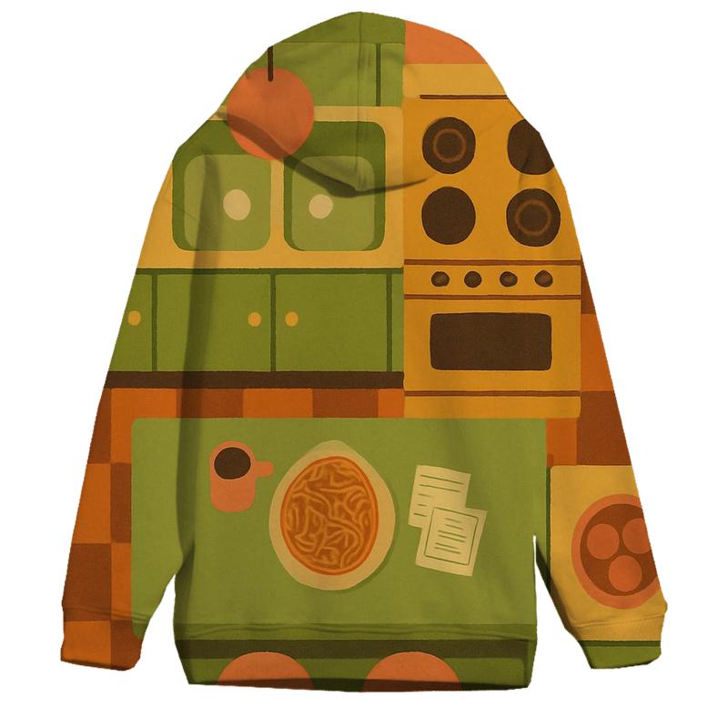 Funky Kitchen Checkerboard graphic hoodies