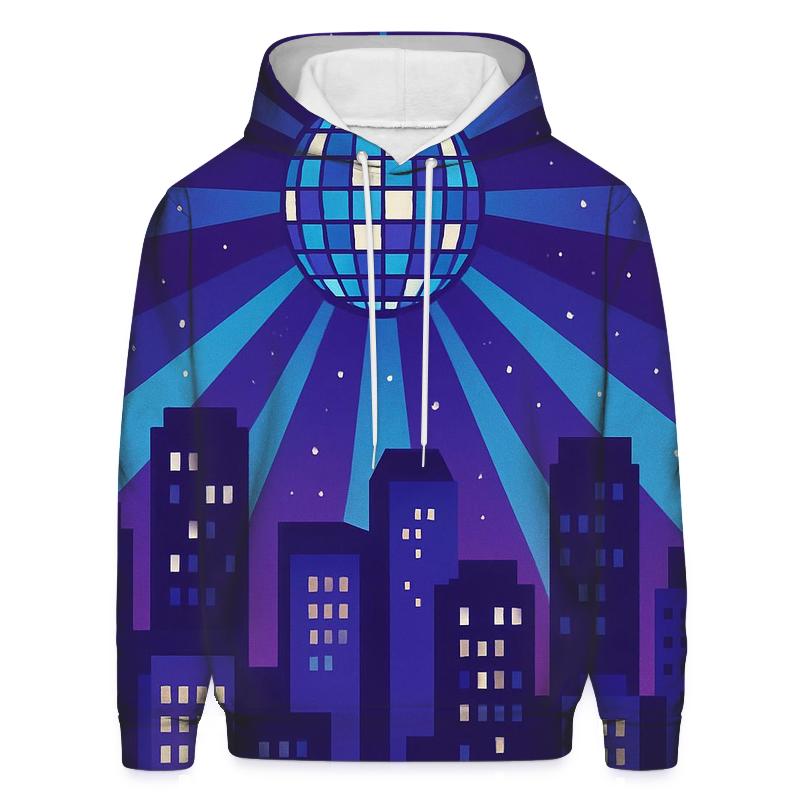 Disco City Skyline Glow hoodie styles