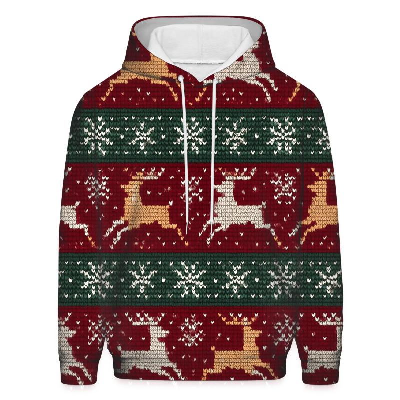 Reindeer Snowflake Race Track Design lightweight hoodies
