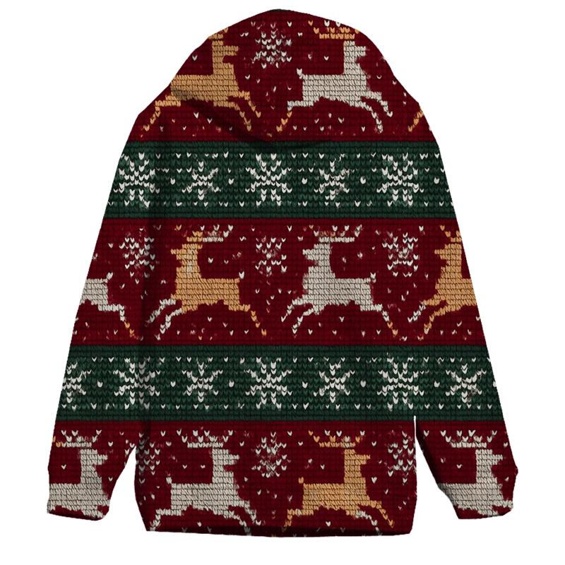 Reindeer Snowflake Race Track Design lightweight hoodies
