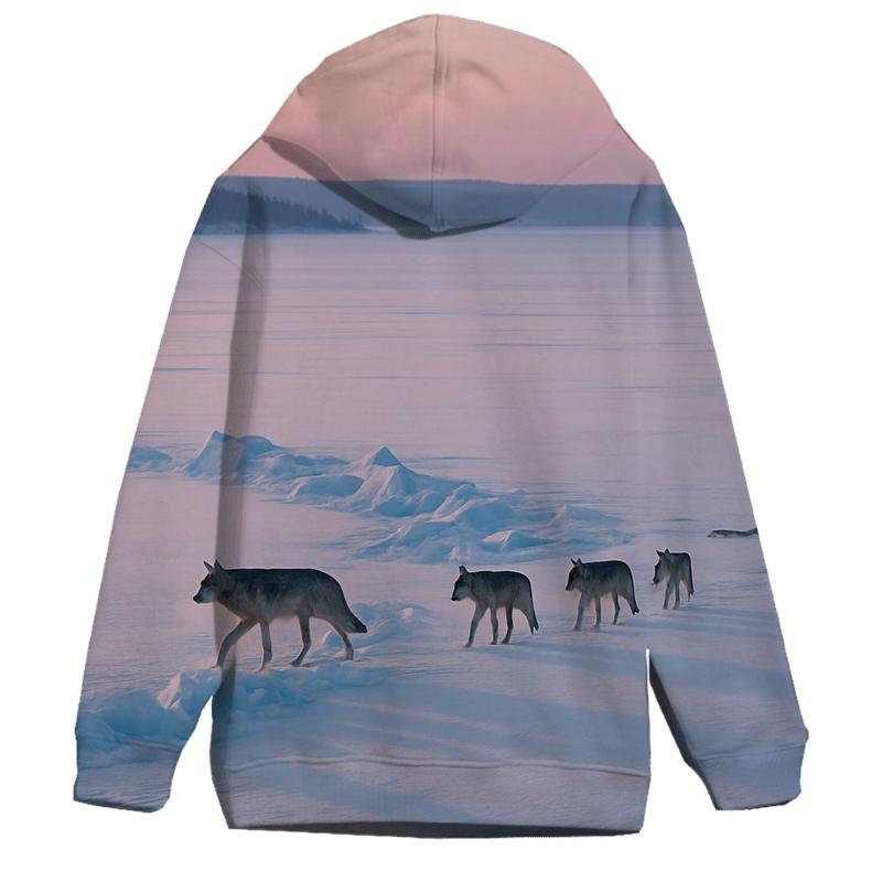 Winter Pack On Frozen Lake Pressure Ridge hoodies fashion