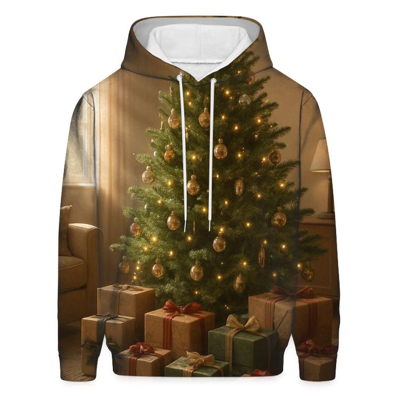 Cozy Christmas Morning Tree And Gifts graphic hoodies