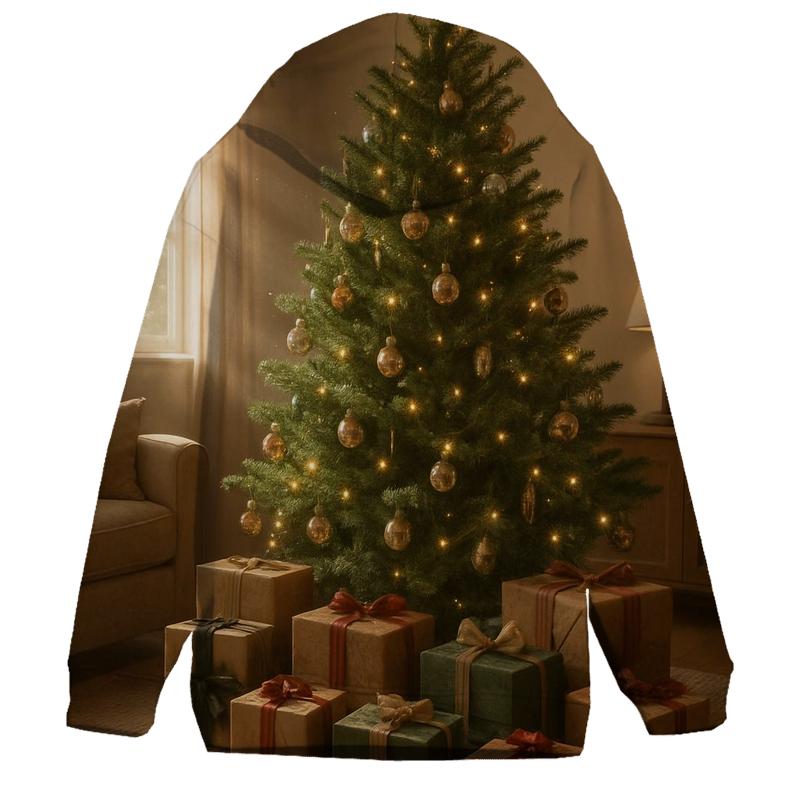 Cozy Christmas Morning Tree And Gifts graphic hoodies