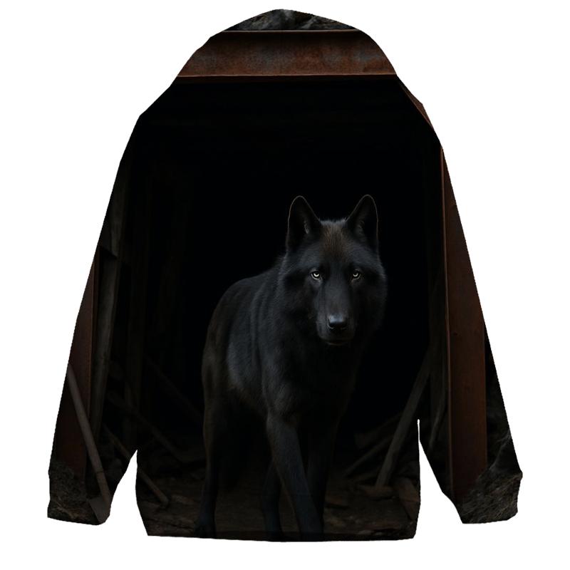 Abandoned Mine Entrance Wolf Watch zip-up hoodies