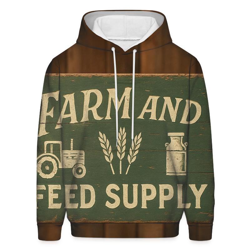 Rustic Farm Supply Store Signboard heavyweight hoodies