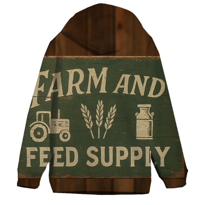 Rustic Farm Supply Store Signboard heavyweight hoodies