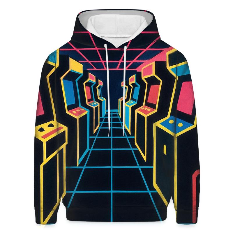 Retro Arcade Neon Lines hoodie trends