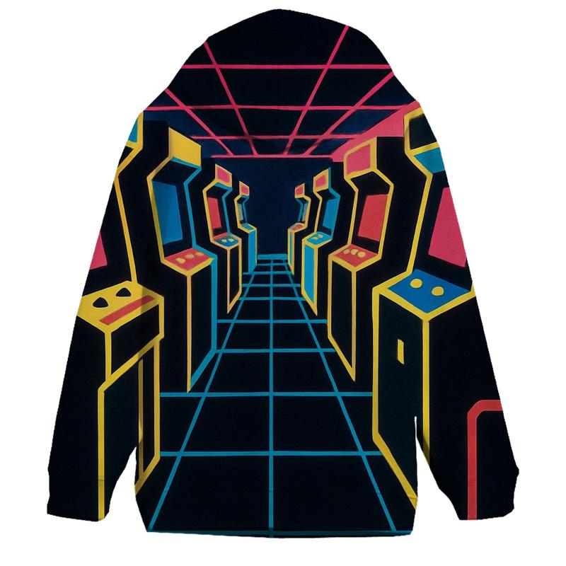 Retro Arcade Neon Lines hoodie trends