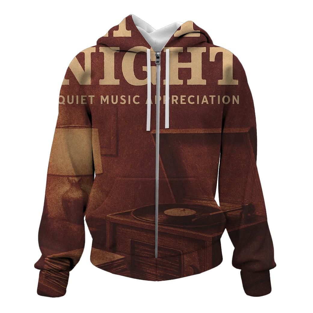 Vintage Vinyl Listening Room Poster graphic hoodies