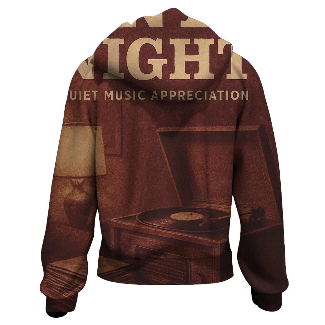 Vintage Vinyl Listening Room Poster graphic hoodies