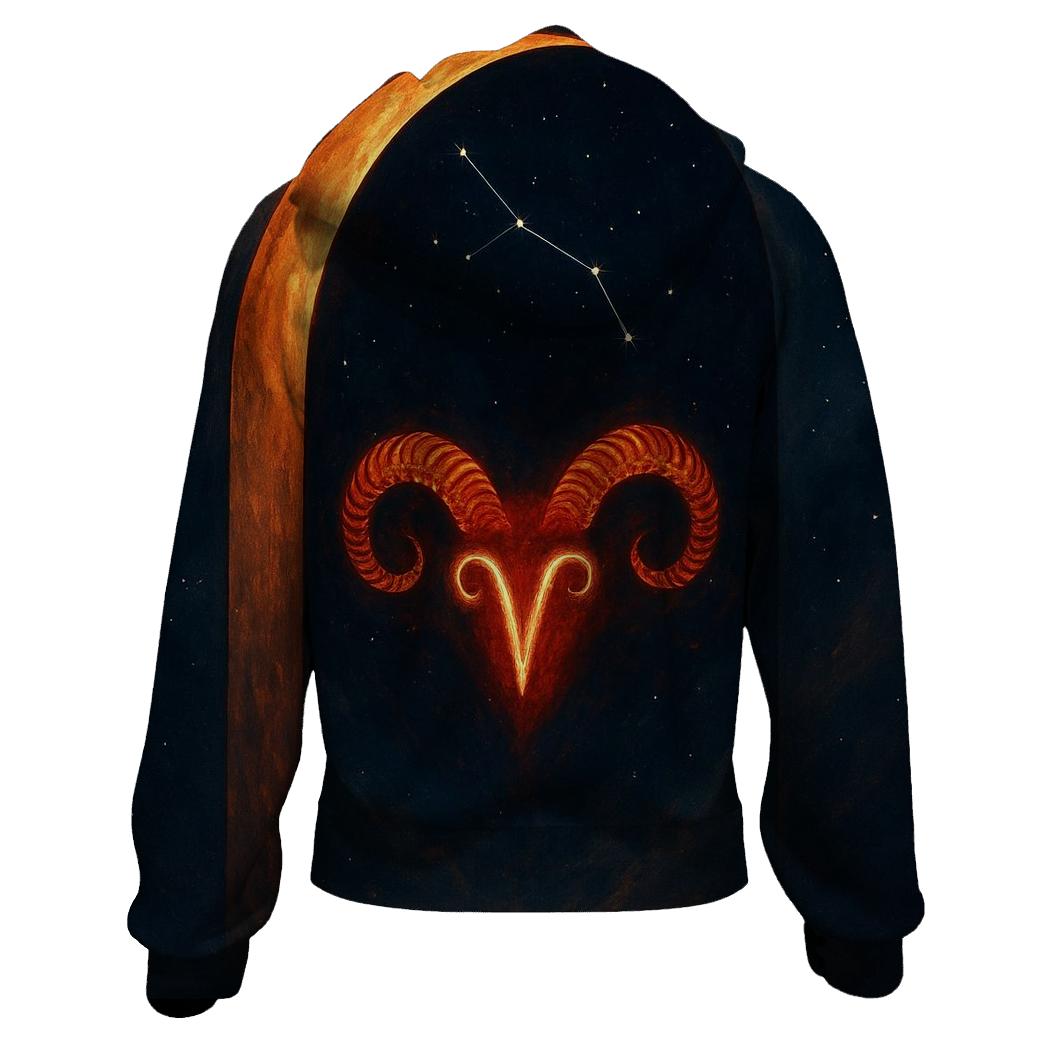 Lunar Aries Fire Gateway embroidered hoodies