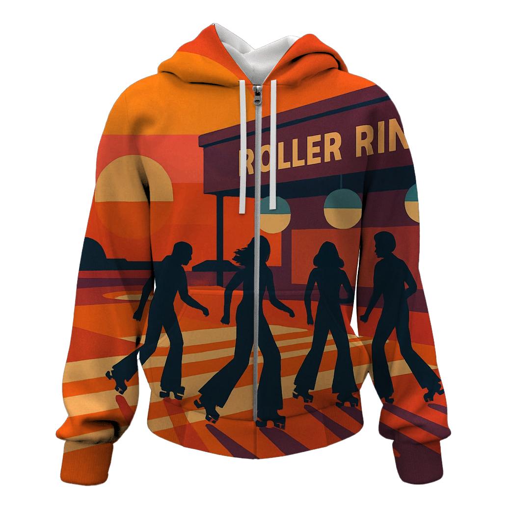 Sunset Roller Rink Dream graphic hoodies