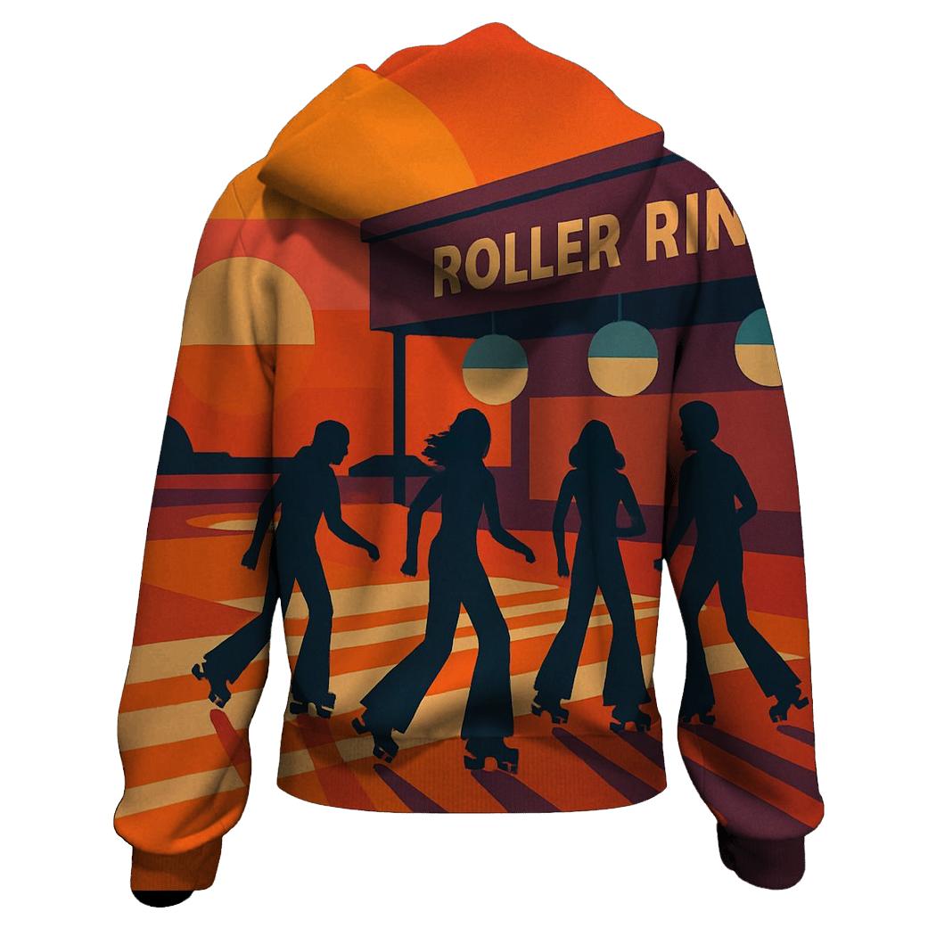 Sunset Roller Rink Dream graphic hoodies
