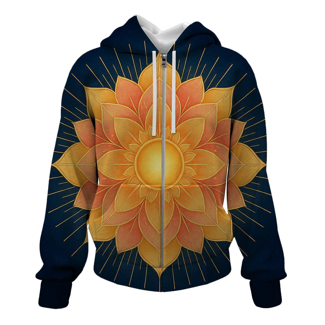 Solar Bloom Mandala custom hoodies