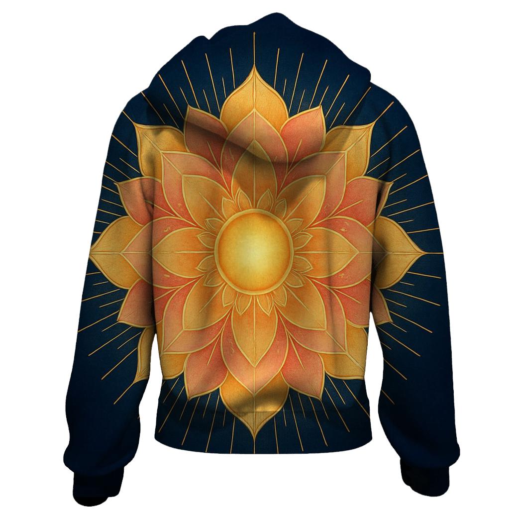 Solar Bloom Mandala custom hoodies