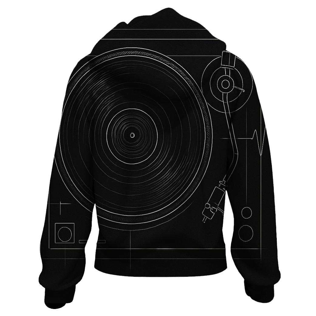 Monochrome Turntable Blueprint lightweight hoodies