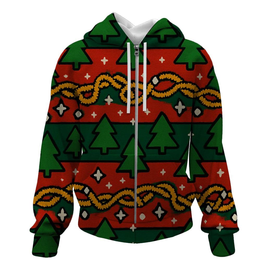 Tangled Tinsel Forest Bands Design printed hoodies