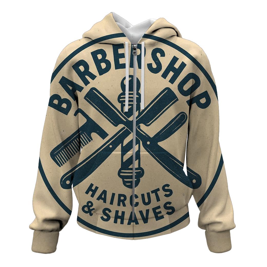 Classic Barbershop Wall Emblem designer hoodies