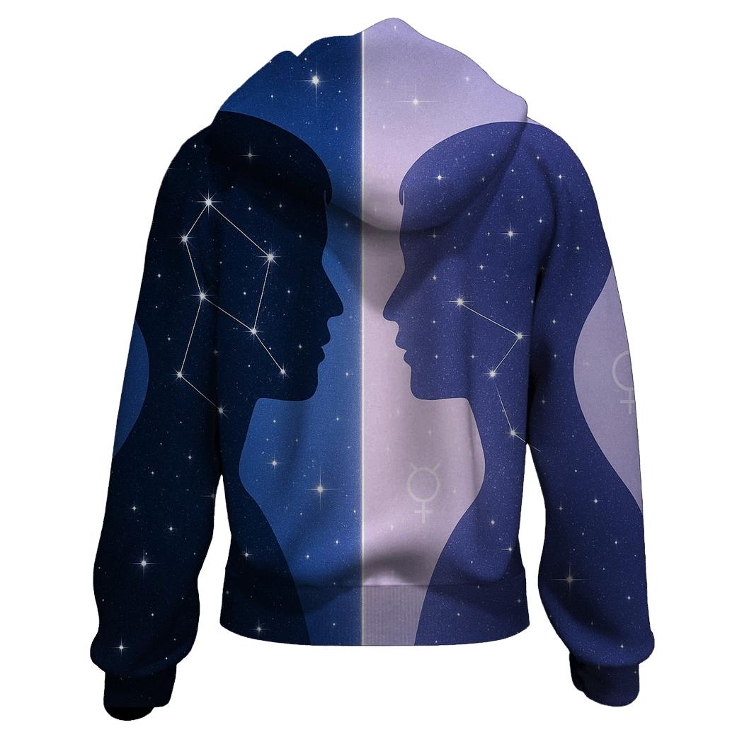 Gemini Mirror Sky Constellation Twins designer hoodies