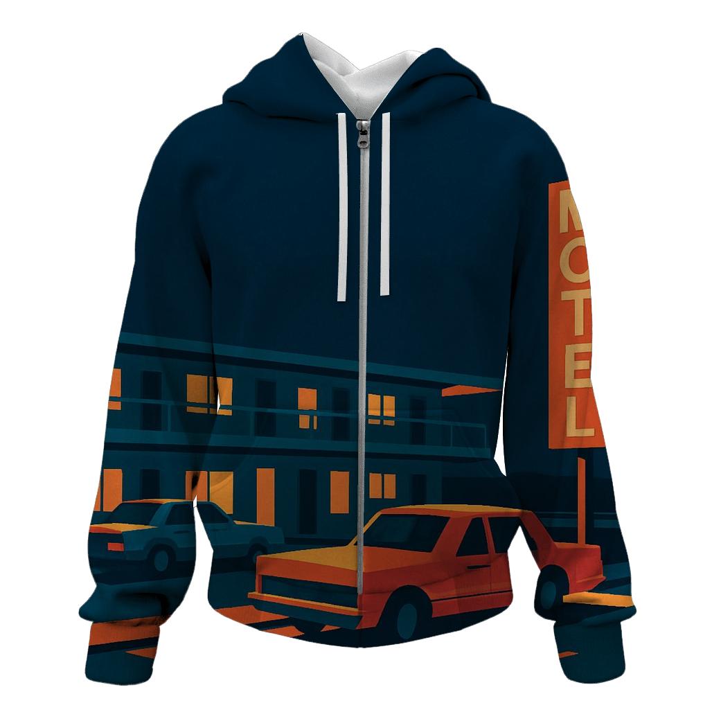 Retro Highway Motel Night designer hoodies